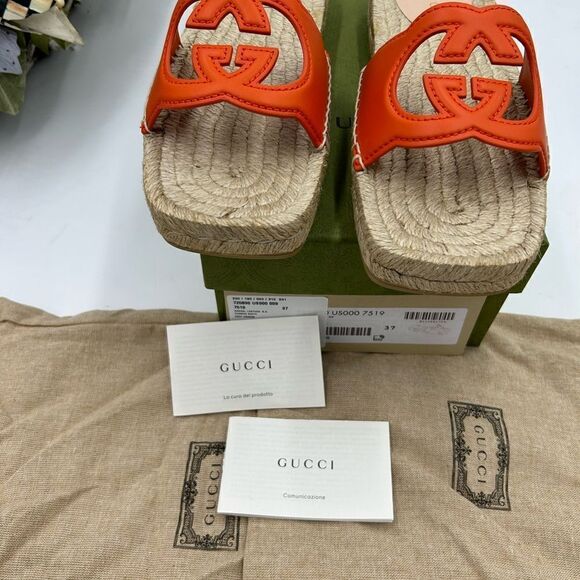 Women’s Gucci interlocking G leather espadrilles size 37 made in Spain - Picture 3 of 11